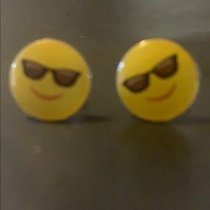 Sun glass emoji earrings